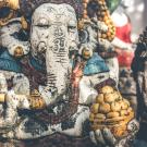 a colorful statue of an elephant god