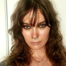 A woman with long brown hair